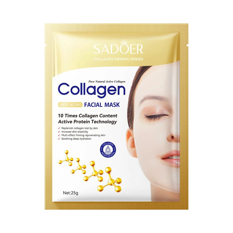 Kit 10 Máscaras Faciais de Colágeno Coreanas — Hidratação Profunda, Firmeza e Pele de Vidro