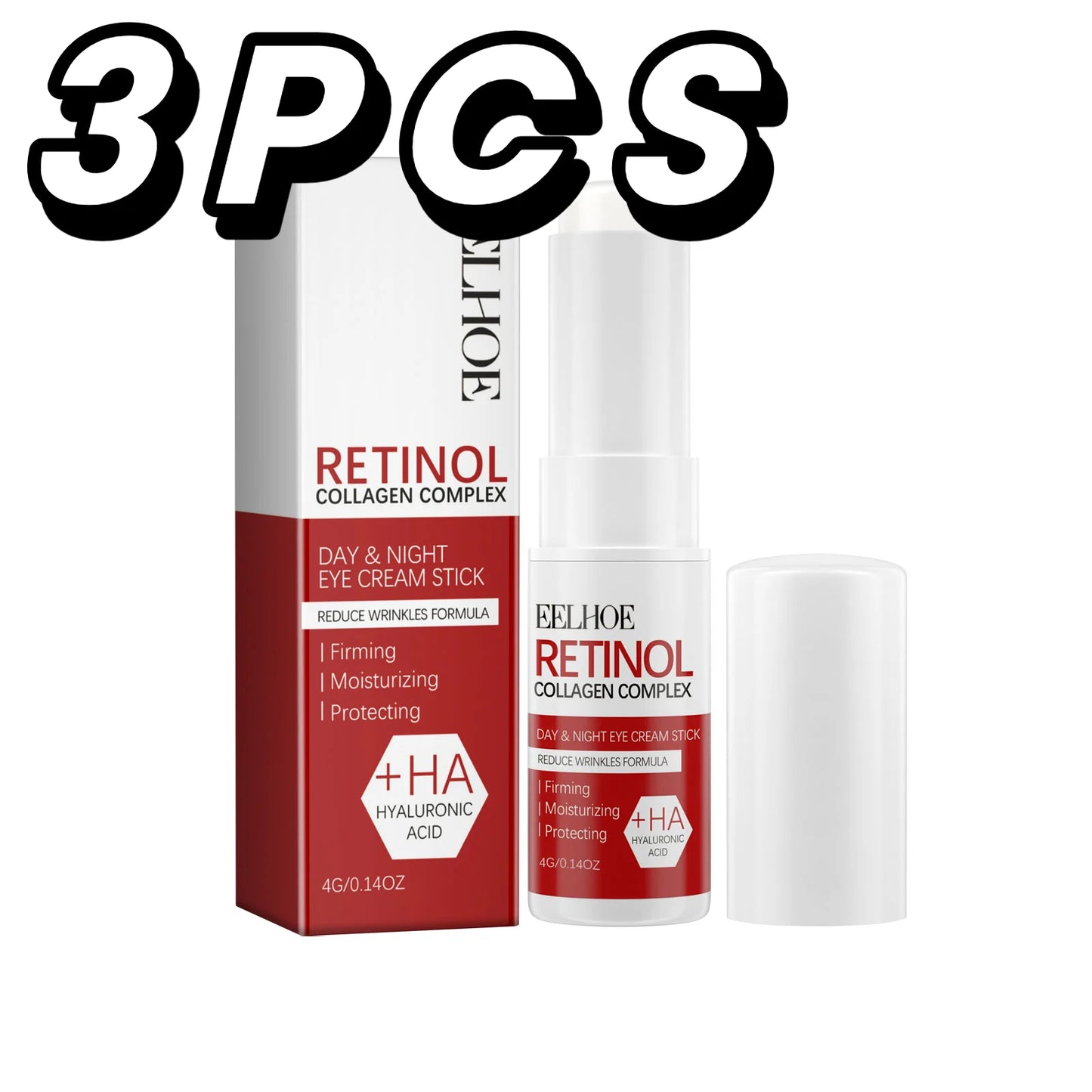 Bastão Anti-Rugas para Olhos com Retinol e Colágeno — Apaga Olheiras e Pés de Galinha