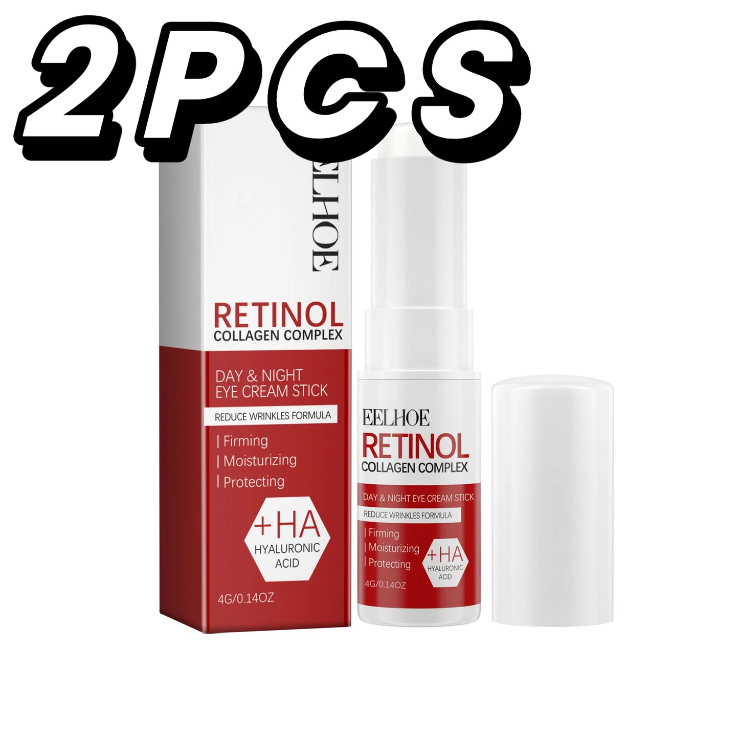 Bastão Anti-Rugas para Olhos com Retinol e Colágeno — Apaga Olheiras e Pés de Galinha
