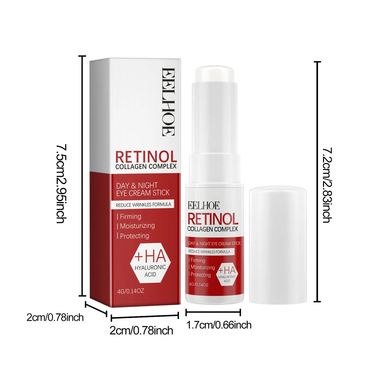 Bastão Anti-Rugas para Olhos com Retinol e Colágeno — Apaga Olheiras e Pés de Galinha