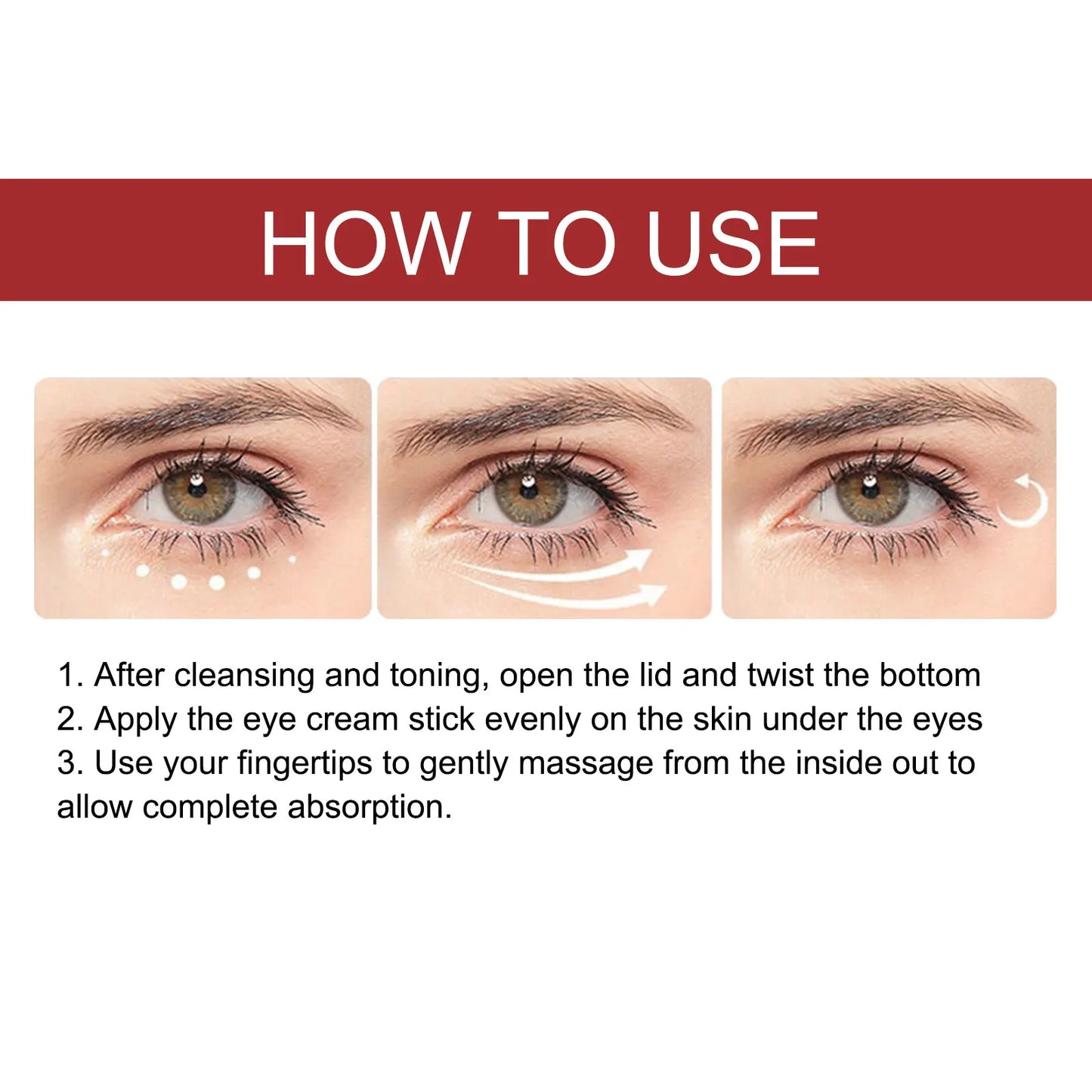Bastão Anti-Rugas para Olhos com Retinol e Colágeno — Apaga Olheiras e Pés de Galinha